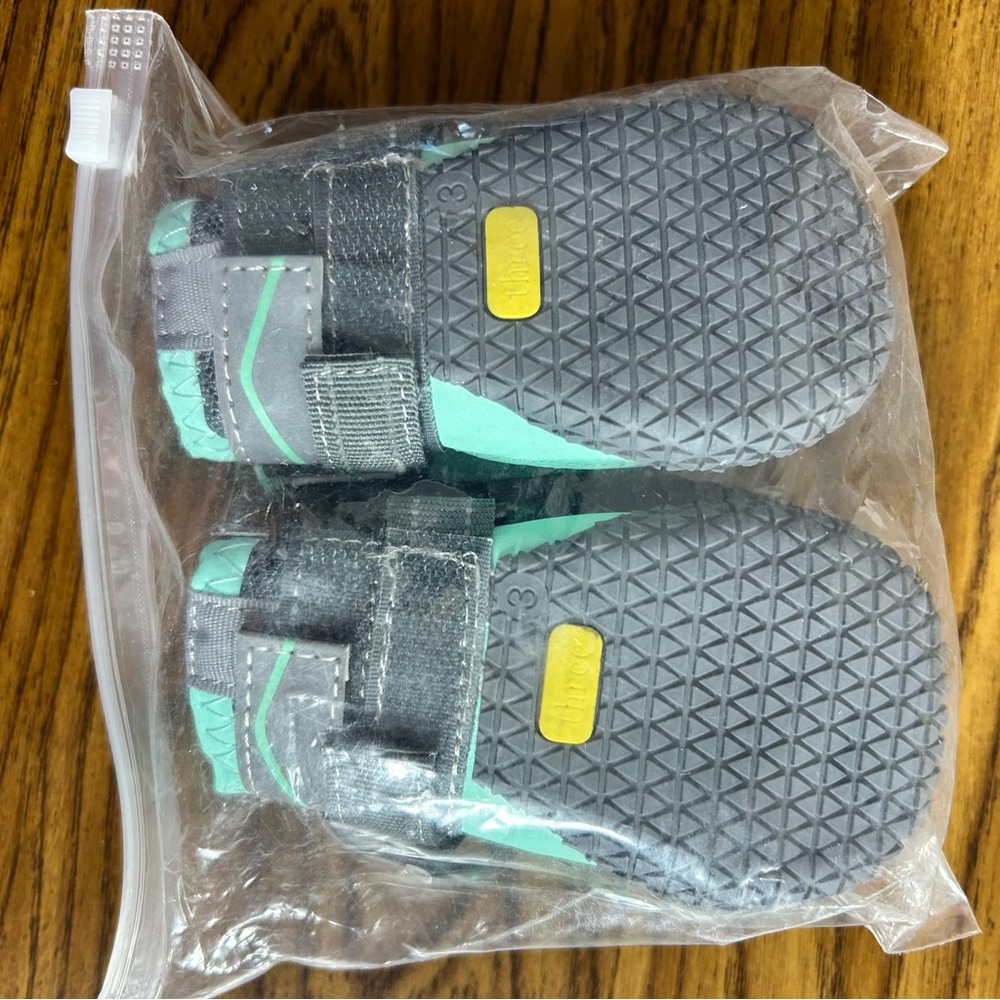 NWT SlowTon Mint Green and Gray Dog Protective Boots Size 3 - Picture 3 of 4